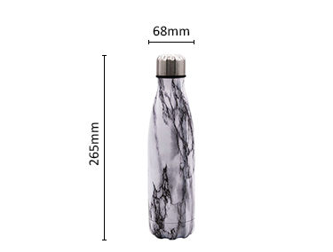 Stainless steel Vacuum Insulated double wall Water Bottle white marble drinking bottle