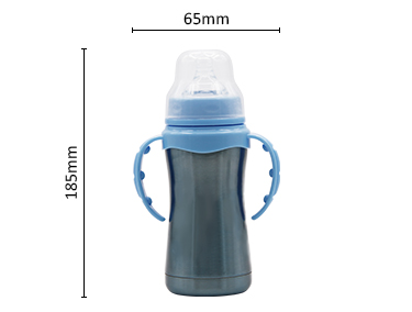 240ml BPA free stainless steel baby feeding bottle with silicon nipple