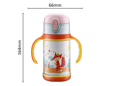 kids insulate vacuum stainless steel drink water bottle with straw