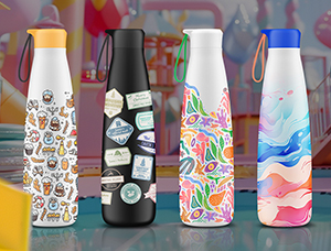 Which processes can achieve colorful patterns on the surface of thermos cups? Which one is more cost-effective