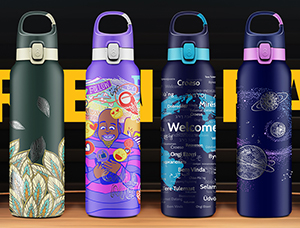 Which processes can achieve colorful patterns on the surface of thermos cups? Which one is more cost-effective